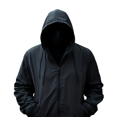Hooded figure data protection concept isolated on transparent background