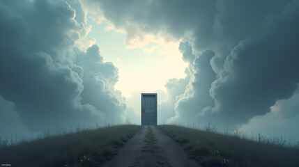 Door Surrounded by Clouds
