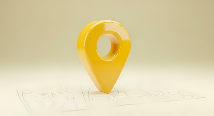 Yellow Map Pointer Location Pin Navigation Illustration