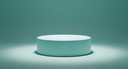 Teal Product Display Podium Minimalist Mockup