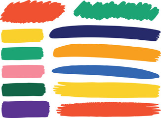 Obraz premium colour Black set paint, ink brush, strokes, brushes, lines, Set of paint brush stroke and abstract grunge banner for graphic background Rectangle brush collection. Grungy brushes collection. Vector b