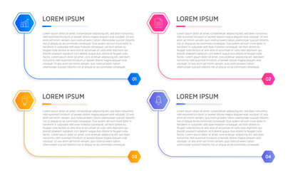 This clean and colorful business process template features 4 easy-to-follow steps, making it perfect for websites or presentations. Designed for clarity and impact, it helps illustrate key process