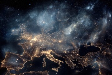 Europe at Night from Space.