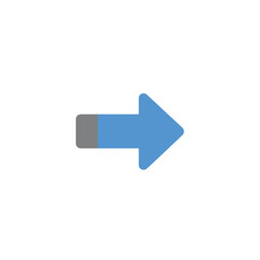 Simple Bicolored Right Arrow Icon Gray and Blue.