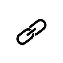 Simple Black Chain Link Icon Representing Connection and Unity.