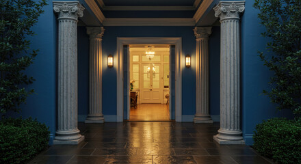 Obraz premium Elegant Entrance with Classic Columns 1.