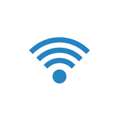Simple Blue Wireless Network Signal Icon.