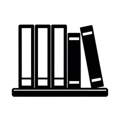 Bookshelf with Three Books Icon Vector Illustration