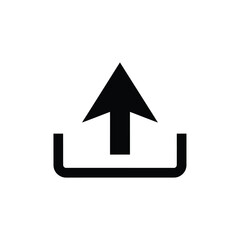 Solid Black Upload Arrow Icon with Ushaped Container Minimalist Graphic Design.