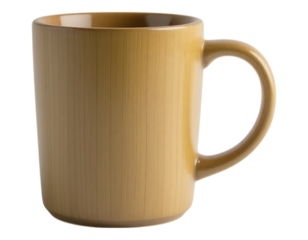Golden Coffee Mug on Transparent Background