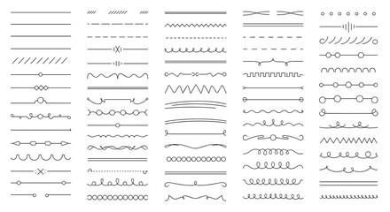 A vast collection of decorative line dividers and ornaments for graphic design projects