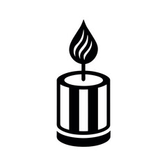 Candle with Warmth Lines Icon Vector Illustration