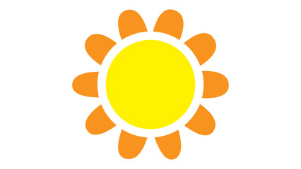 Set of four seasons vector sun and flower illustrations, perfect for bright and warm summer nature designs PNG