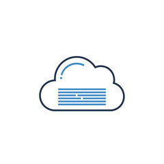 Stylized Cloud Icon with Horizontal Lines and Blue Accents.