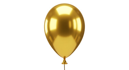 Gold balloon isolated on white background, party element