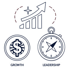 &ldquo;Finance and Growth Vector Icons &ndash; Compass, Coins, Graphs, Arrows&rdquo;