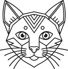 Fototapeta premium Simple flat design vector illustration of a cat s head in a bold graphic silhouette style suitable for banners and advertisements