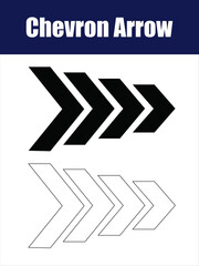 Chevron Arrow Progression in Two Styles – Bold and outlined arrows indicate direction and movement forward.