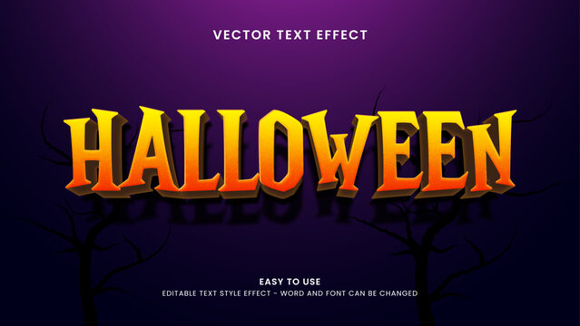halloween editable text effect 3d