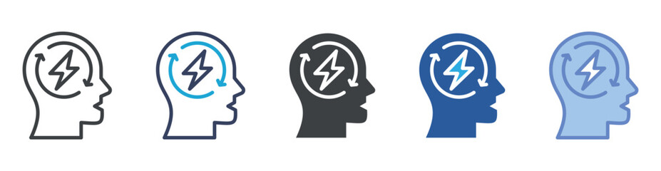 Energy icon set multiple style collection