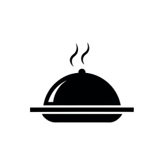 Dish Steaming from Tray Icon Vector Illustration