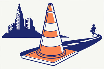 traffic cones on a white background
