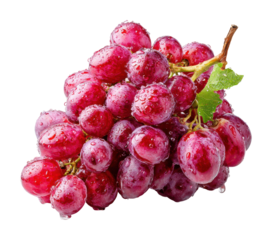 Juicy red grapes harvested fresh nature's bounty food lush environment isolated on transparent background