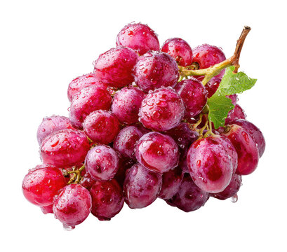Juicy red grapes harvested fresh nature's bounty food lush environment isolated on transparent background