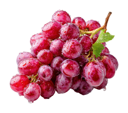 Juicy red grapes harvested fresh nature's bounty food lush environment isolated on transparent background