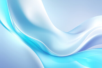 Fototapeta premium Ultra-detailed flowing abstract blue and white wave background with modern translucent smooth gradient shapes for technology, corporate presentations, or digital product branding