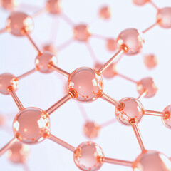 Abstract Molecule Network Symbolizing Biotechnology and Product Efficacy