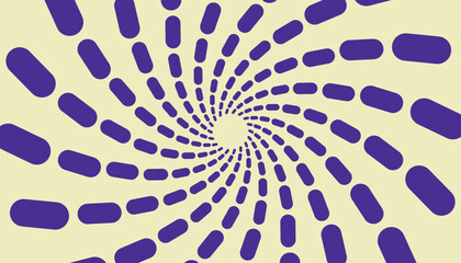 Abstract spiral pattern with purple shapes on a light background. It uses Modern designs, optical illusion art, digital backgrounds, and creative graphic projects.