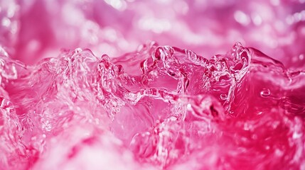 Close-up of pink water forming waves with a blurred background of the same color