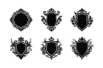 Detailed flourish frame visuals for sophisticated design Silhouette Vector illustration