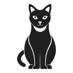 Minimalist Black Cat Silhouette Illustration