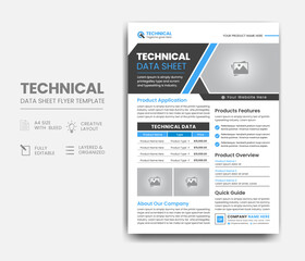 Technical Data Sheet Flyer Template Design
