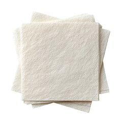 Stacked Square Napkins: An overhead view of clean, folded square napkins, offering a texture-rich, versatile design element for various concepts.