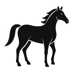Black Silhouette of a Standing Horse