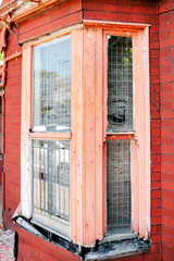 Old house facade in the Newtown Neighboorhood, built in XIX Century, a heritage-listed Victorian-style, Sydney, January 2020