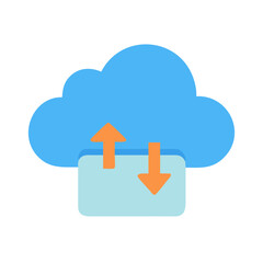 Cloud computing data upload and download concept illustration