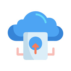 Cloud Computing File Upload Flat Icon