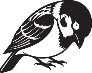 Praying Bird Silhouette Vector

