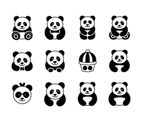 Naklejka premium panda icons