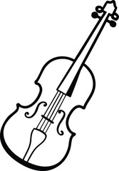 Obraz premium violin icon line art vector illustration on transparent background 