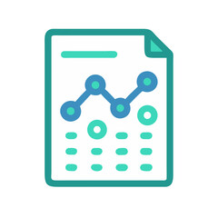 Business report document with data chart analysis