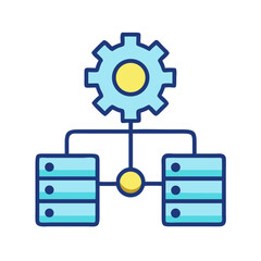 Connected servers with gear icon configuration in network