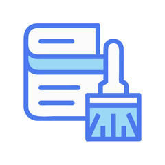 Book editing icon with paintbrush symbol for content modification