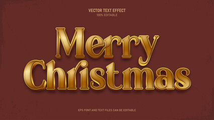 Merry christmas 3d gold style editable text effect