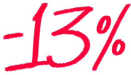 Thirteen percent off