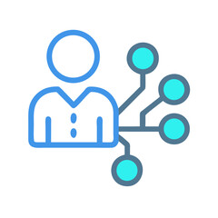 User network node connection concept on a black background